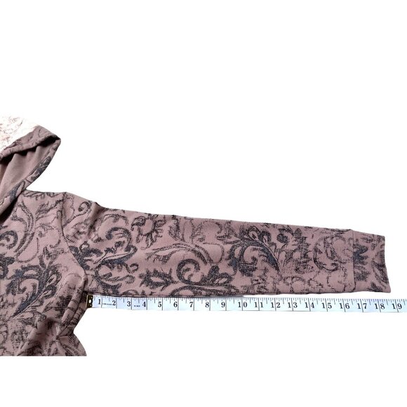 LOGO Large Lounge Print Zip Hoodie Jacket Chiffon Trim 4d - Picture 6 of 10